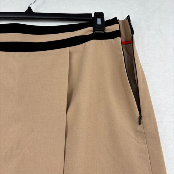 Worthington Faux Wrap Skirt Womens Size 18 Tan Black Side Zip Pencil - Picture 5 of 9